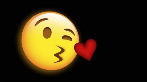 Blowing Kiss Face emoji icon isolated o... | Stock Video | Pond5