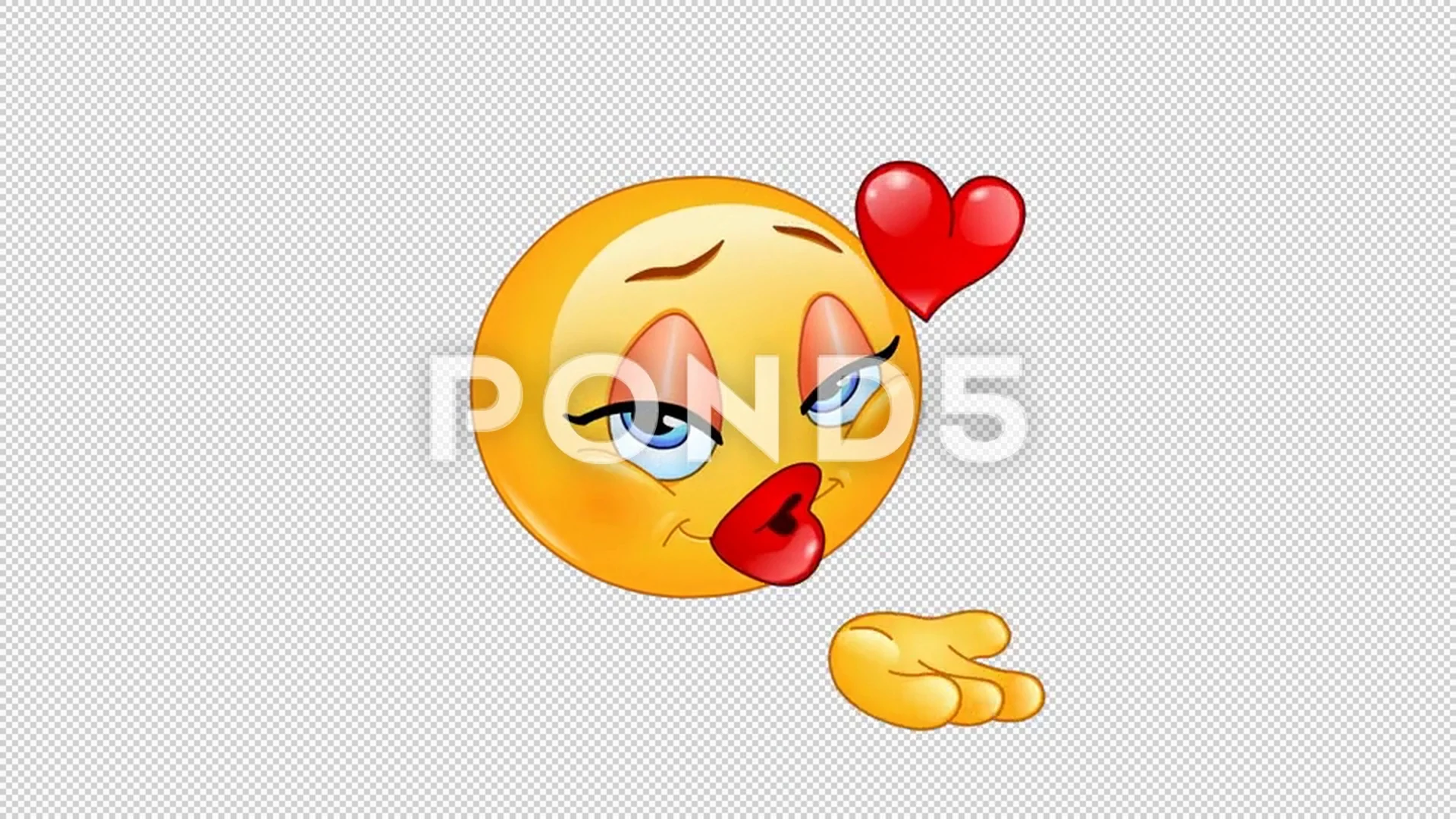 blowing kiss female emoticon animation | Stock Video | Pond5