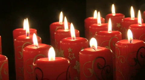 Blowing makes candles wild Stock Footage