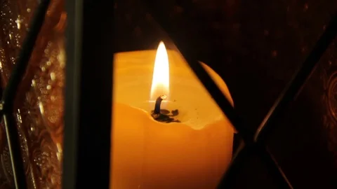 Blowing out a candle in the dark Stock-Footage 71353946