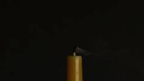 Blowing out a candle in slow motion Stock Footage 335719796
