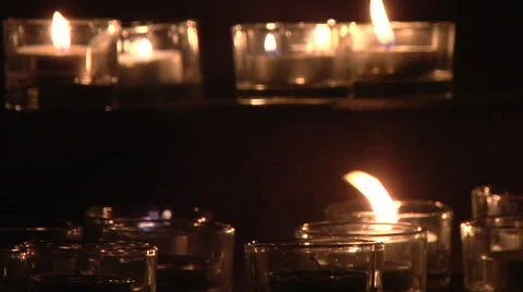 Blowing out front candles Stock-Footage 52686963