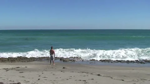Blowing Rocks With Male Stock Footage 10902185