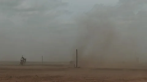 Blowing sand across empty field Stock Footage 51266283