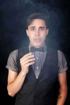 Blowing smoke Stock Photos