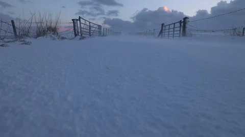 Blowing snow on the ground in Orkney Stock-Footage 271555794