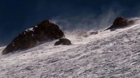 Blowing snow on a hill Stock Footage 7753047