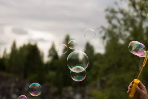Blowing Soap Bubbles Stock Photos