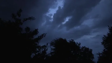 BLOWING TREES-LIGHTING-THUNDER Stock Footage 50223651
