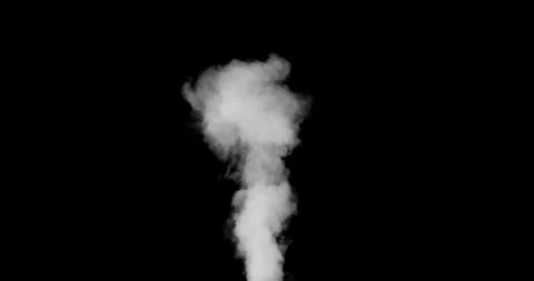 Blowing White Smoke On Alpha Background  