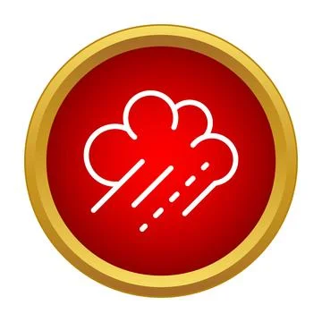 Blowing wind cloud icon on red background Stock Illustration