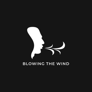 Blowing The Wind Concept, Monogram Logo Template Stock Illustration