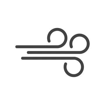 Blowing wind icon flat vector illustration on white background Stock Illustration