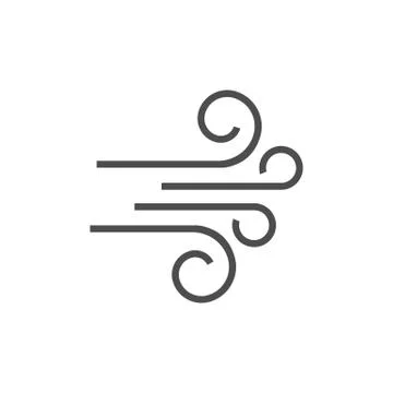 Blowing wind icon. Vector illustration, flat design. Stock Illustration