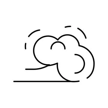 Blowing wind line icon representing weather forecast Illustrazione stock