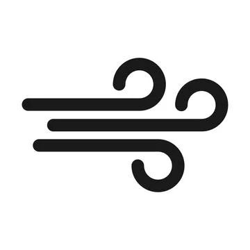 Blowing wind / windy flat icon for apps and websites Stock Illustration