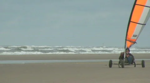Blowkarts on the beach Stock Footage 643093