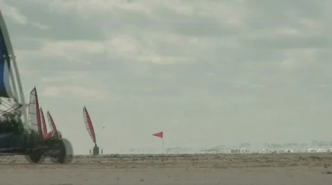 Blowkarts on the beach Stock Footage 643167