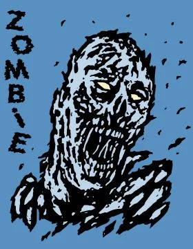 Blown away by the wind zombie daemon. Vector illustration. Stock Illustration