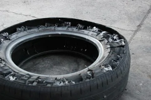 Blown tire Stock Photos