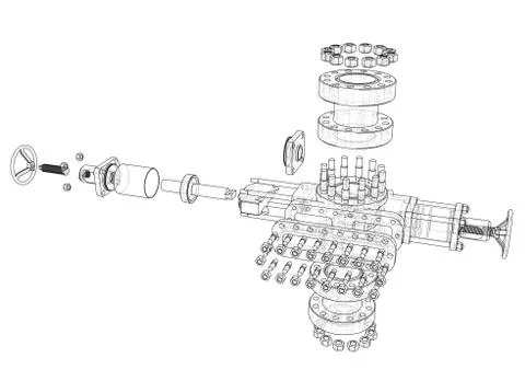 Blowout preventer. Vector rendering of 3d Stock Illustration