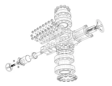 Blowout preventer. Vector rendering of 3d Stock Illustration