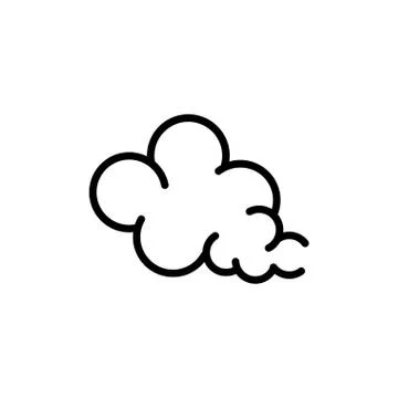 Blows steam cloud comic smoke line style イラスト素材