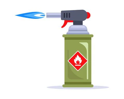 Blowtorch with blue flame for construction. Stock Illustration