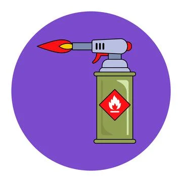 Blowtorch with blue flame for construction. Stock-Illustration