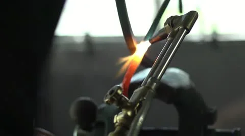 Blowtorch Closeup Shallow Depth of Field Stock Footage 12660215