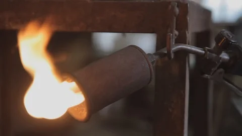 Blowtorch in factory Stock Footage 100855324