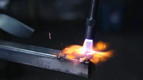 Blowtorch Flame Close up Video stock 12660171