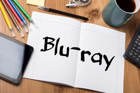 Blu-ray - Note Pad With Text Stock Photos