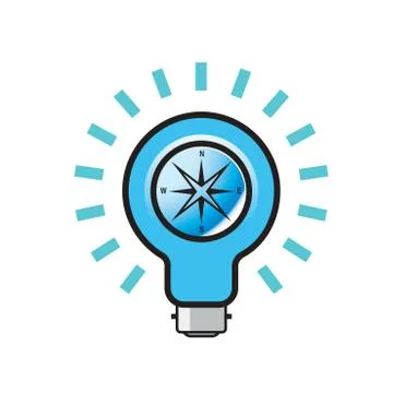 Blub with compass Stock Illustration