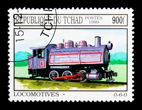 Blue 0-6-0 train, Locomotives serie, circa 1999 Stock Illustration