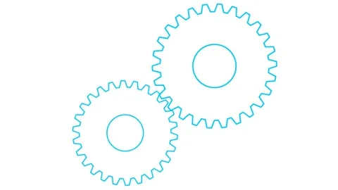 Blue 2 gears line white Stock Footage 251865657