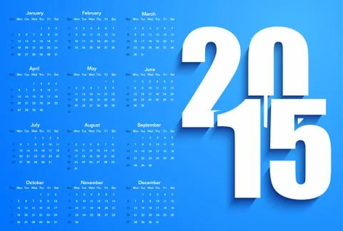 Blue 2015 calendar Stock Illustration