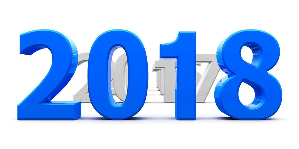 Blue 2018 come Stock Illustration