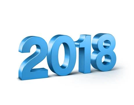 Blue 2018 date number Stock Illustration