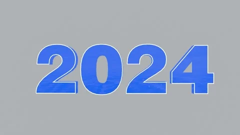 Blue 2024 Numbers on Grey Wall Stock Footage 318955259