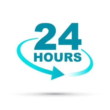 Blue 24 hours Stock Illustration
