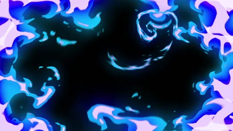Blue 2D fire fractal loop animation Stock Footage 146072795