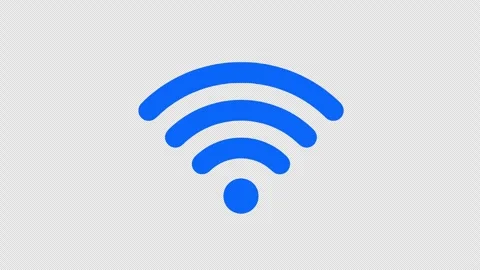 Blue 2D Wifi Wireless Signal Icon. Alpha Channel. Transparent Background. Stock Footage 334063109