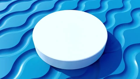 Blue 3D Abstract Background with white podium Video stock 196618340