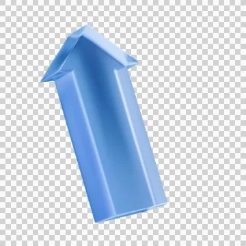 Blue 3d arrow pointing upwards symbolizing growth or direction Illustrazione stock