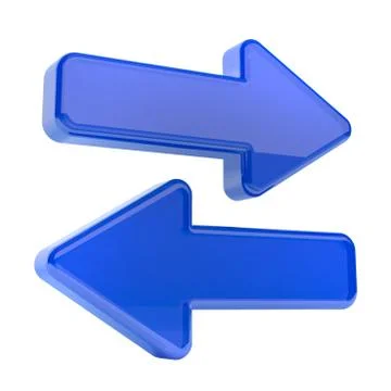 Blue 3d arrow on white. Stock Illustration