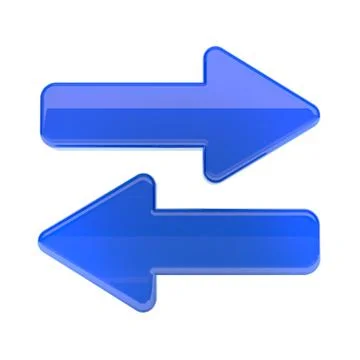 Blue 3d arrow on white. Stock Illustration