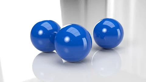 Blue 3d Balls with Reflection Stock-Illustration