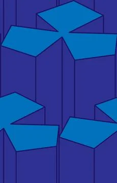Blue 3D blocks geometric seamless pattern Stock Illustration