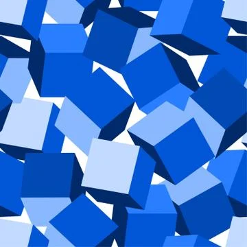 Blue 3D blocks in a seamless pattern Stock Illustration